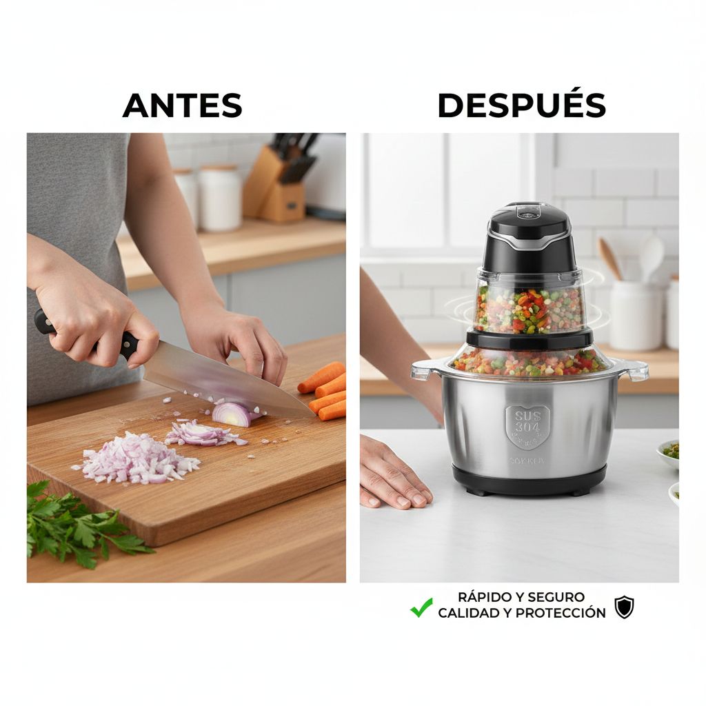 Picador Eléctrico Alimentos 4 Cuchillas